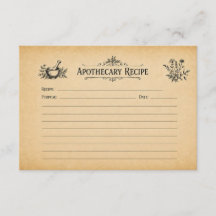 Tarjeta de Receta de Caja de Botica
