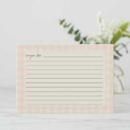 Agradecimiento Tarjeta de receta de ducha nupcial con leche de bú