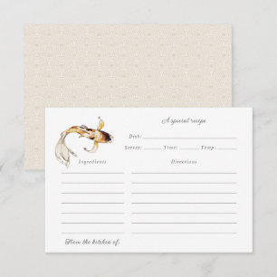 Agradecimiento tarjeta de receta de pescado koi de color agua