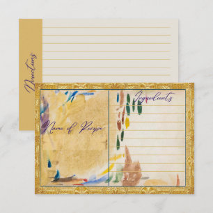 Agradecimiento Tarjeta de receta plana de oro de Western Feathers