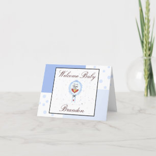 Agradecimiento Tarjeta de Recién nacido de bienvenida personaliza