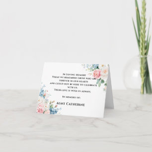 Agradecimiento Tarjeta de recuerdo de boda elegante floral rosa y