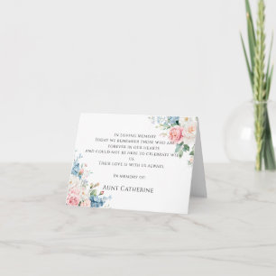 Agradecimiento Tarjeta de recuerdo de boda elegante floral rosa y