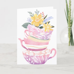 Agradecimiento Tarjeta de recuperación de taza de té pastel lavan