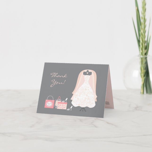 Agradecimiento Tarjeta de regalo de desayuno de boda doblada (Anverso)