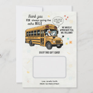 Agradecimiento Tarjeta de regalo para el conductor del autobús es