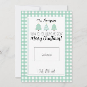 Agradecimiento Tarjeta de regalo para Navidades del maestro de ár