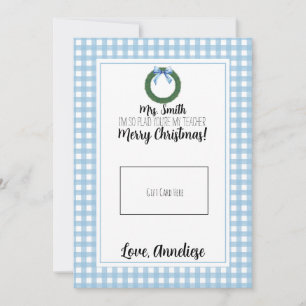 Agradecimiento Tarjeta de regalo para profesores de color azul Wr
