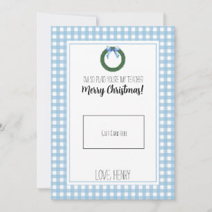 Agradecimiento Tarjeta de regalo para profesores de color azul Wr