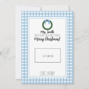Agradecimiento Tarjeta de regalo para profesores de color azul Wr