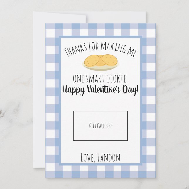 Agradecimiento Tarjeta de regalo Valentine Smart Cookie para prof (Anverso)