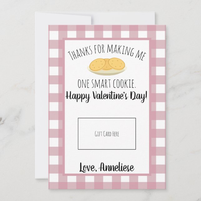 Agradecimiento Tarjeta de regalo Valentine Smart Cookie para prof (Anverso)