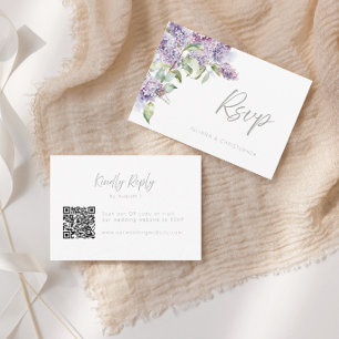 Agradecimiento Tarjeta de Respuesta de Boda con Código QR Floral 