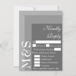 Agradecimiento Tarjeta de respuesta de boda con escritura chic mo