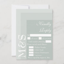 Tarjeta de respuesta de boda con guión simple mode