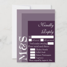 Tarjeta de respuesta de boda con letra moderna púr