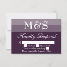 Tarjeta de respuesta de boda con letra script mode