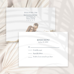 Agradecimiento Tarjeta de respuesta de boda de foto personalizada