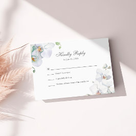 Agradecimiento Tarjeta de respuesta de boda de orquídeas blancas 