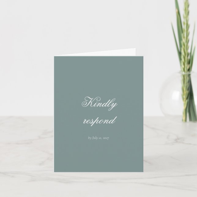 Agradecimiento Tarjeta de respuesta de boda Sage Rococo (Anverso)