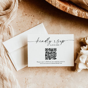 Agradecimiento Tarjeta de respuesta de código QR Boda Minimalis