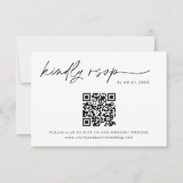 Agradecimiento Tarjeta de respuesta de código QR | Boda Minimalis