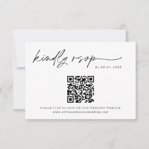 Agradecimiento Tarjeta de respuesta de código QR Boda Minimalis