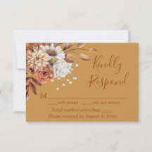 Tarjeta de respuesta de cumpleaños con ramo floral