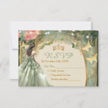 Tarjeta de respuesta de la princesa de verde salvi