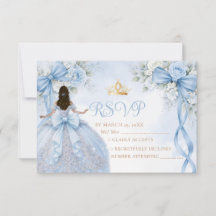 Tarjeta de respuesta de quinceañera con lazo de ci