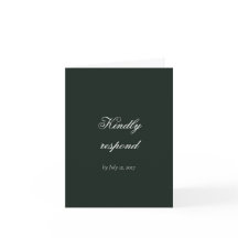 Tarjeta de respuesta para boda Forest Green Rococo