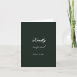 Agradecimiento Tarjeta de respuesta para boda Forest Green Rococo