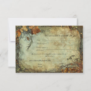 Agradecimiento Tarjeta de Respuesta para Boda Hobbiton Haven