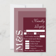 Tarjeta de respuesta para boda moderna de color bu