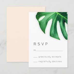 Agradecimiento Tarjeta de respuesta RSVP Minimalista de hoja de p