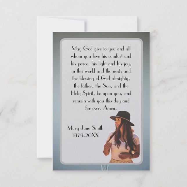 Agradecimiento Tarjeta de rezo plana (Reverso)