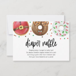 Agradecimiento Tarjeta de rifa de pañales de donut de Navidad