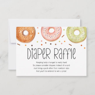 Agradecimiento Tarjeta de Rifa de Pañales Donut Baby Sprinkle