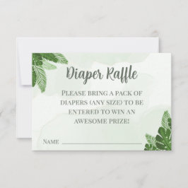 Agradecimiento Tarjeta de Rifa de Pañales Monstera Follaje Tropic