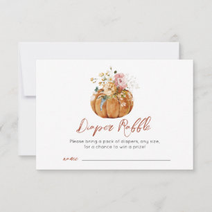 Agradecimiento Tarjeta de rifa para baby shower de otoño de calab