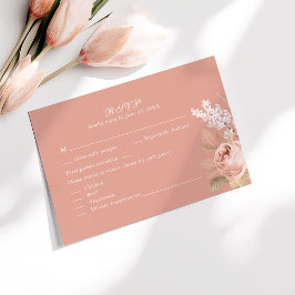Agradecimiento Tarjeta de RSVP de Boda Boho Pink Peonies