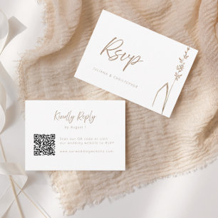 Agradecimiento Tarjeta de RSVP de boda con código QR de trigo mod