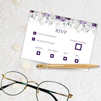 Agradecimiento Tarjeta de RSVP de Bodas de Florales Vibrantes