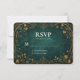 Agradecimiento Tarjeta de RSVP para Boda en Bosque Encantado