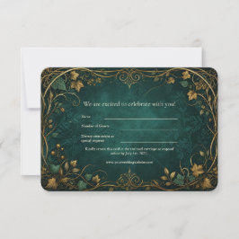 Agradecimiento Tarjeta de RSVP para Boda en Bosque Encantado
