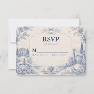 Agradecimiento Tarjeta de RSVP para la Historia del Lugar Toile d