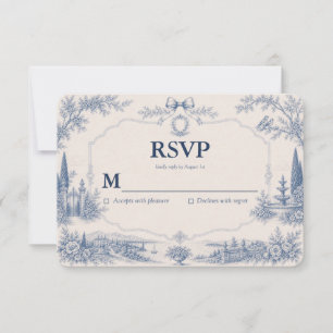 Agradecimiento Tarjeta de RSVP para la Historia del Lugar Toile d