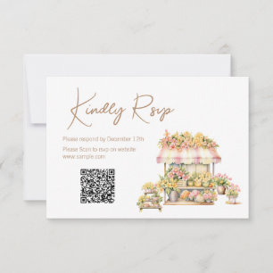 Agradecimiento Tarjeta de RSVP QR de Despedida de Soltera Amor en