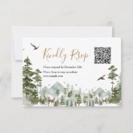 Agradecimiento Tarjeta de RSVP QR para ducha de pareja con aventu