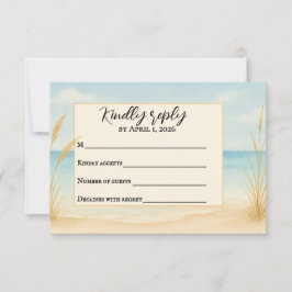 Agradecimiento Tarjeta de RSVP Tradicional Playa Feliz